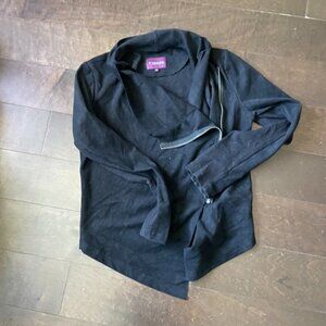 Black suede fitted jacket